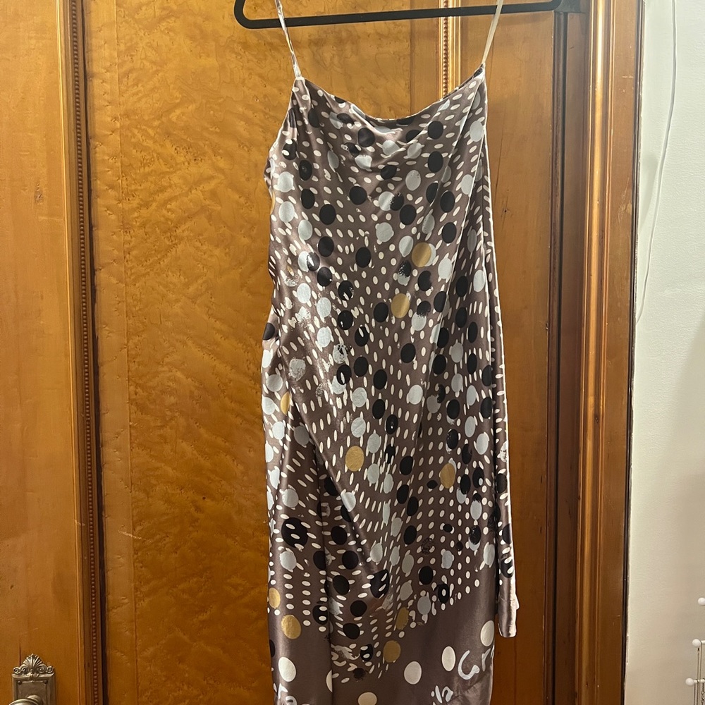 Manila Grace one shoulder silk slip dress